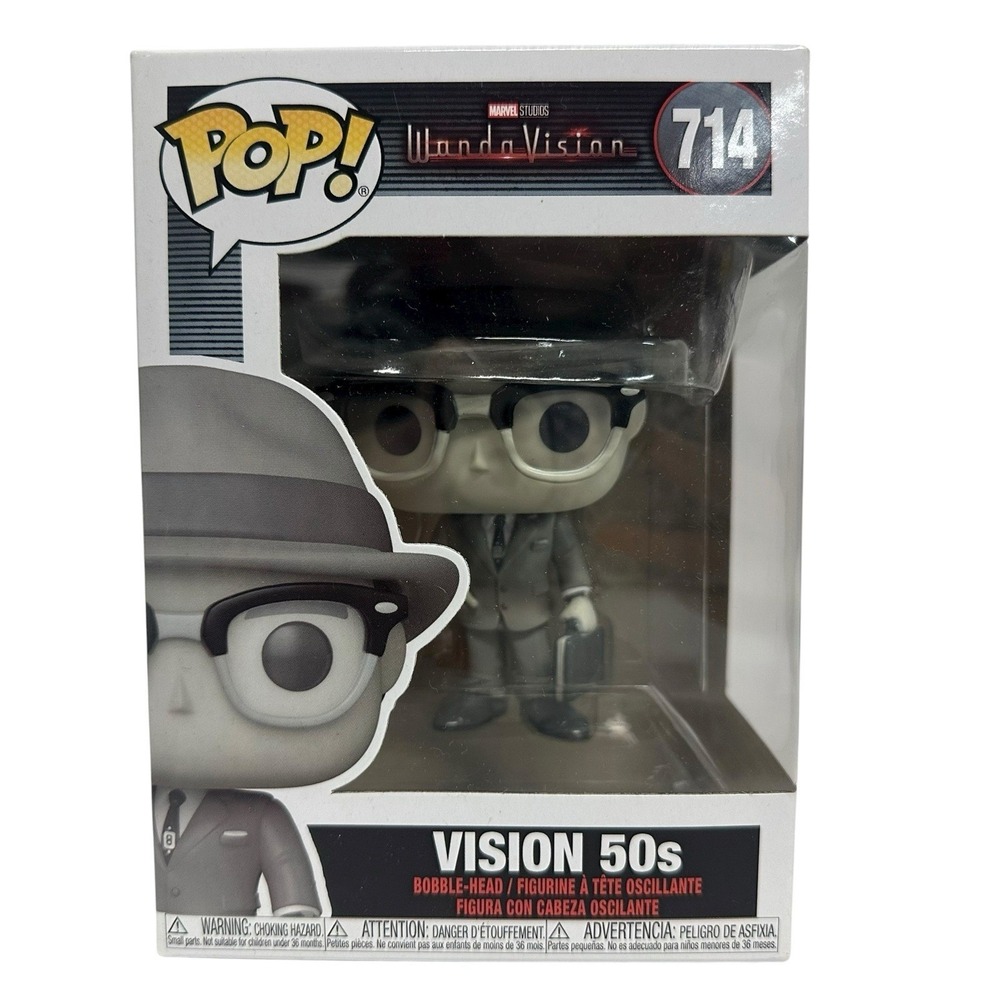 Funko POP Marvel Studios WandaVision Vision 50s Figure 714 Black White Vinyl